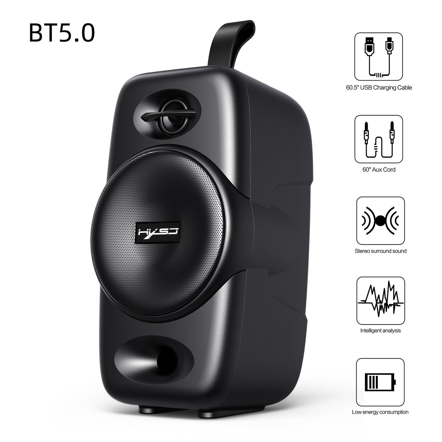 Mobile Bluetooth 5.0 speaker desktop wireless speaker subwoofer built-in 2000mAh speaker supports TWS