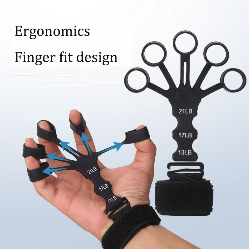 Silicone 5-finger finger trainer, wrist tension device, shooting corrector, basketball shooting training assistance grip strengt