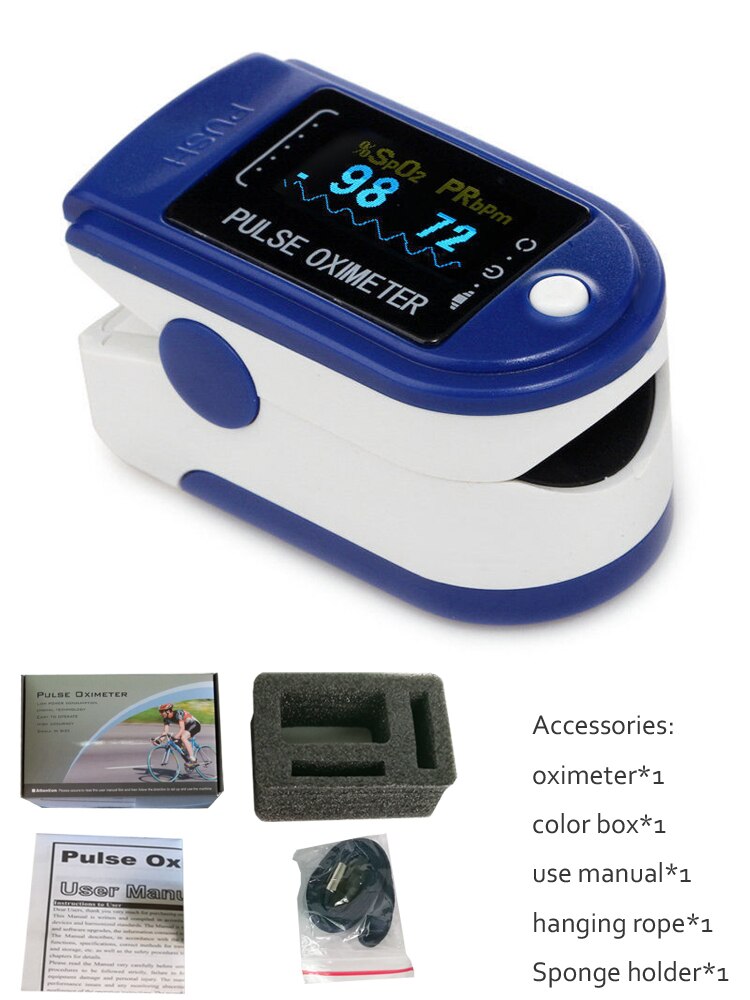 Oximetro De do Pulse Oximeter Blood Saturometro Monitor SPO2 PR Pulso Portable Pulsioximetro